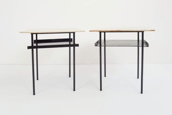 dutch side tables by wim rietveld for auping 1952 set of 2 2