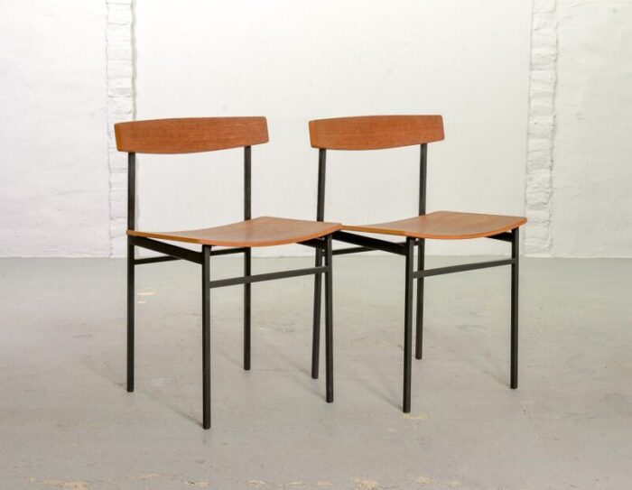 dutch teak dining chairs by martin visser 1960s set of 2 2