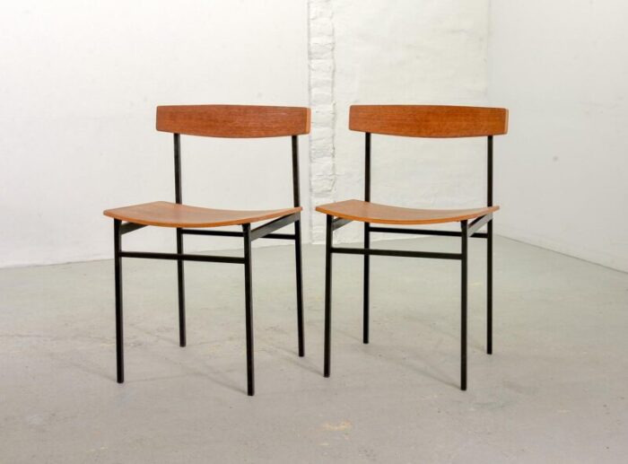 dutch teak dining chairs by martin visser 1960s set of 2 4