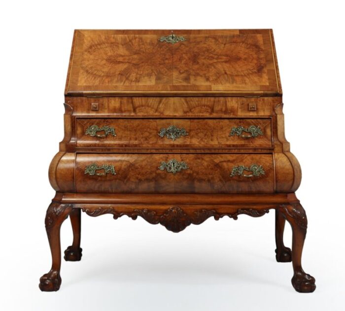 dutch walnut bombe desk 1920s 1