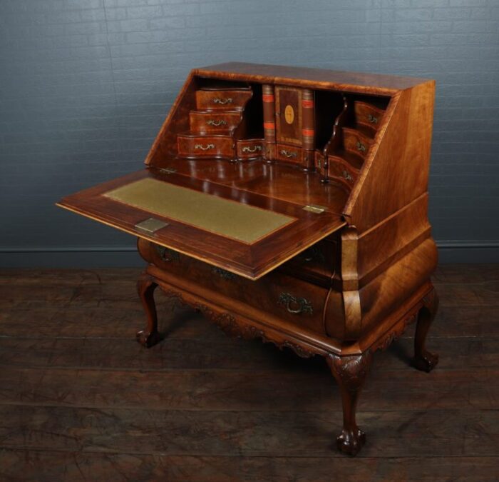 dutch walnut bombe desk 1920s 4