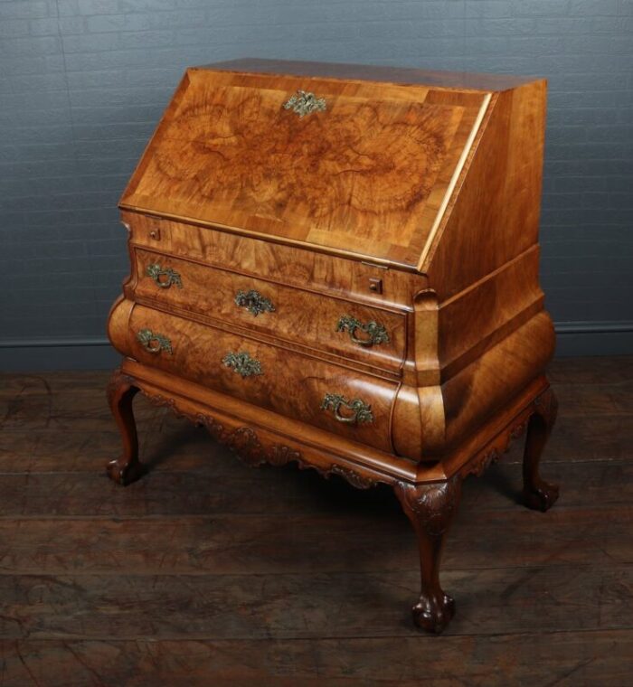 dutch walnut bombe desk 1920s 5