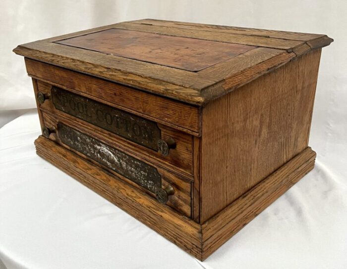 early 1900s clarks oak spool cabinet 1509