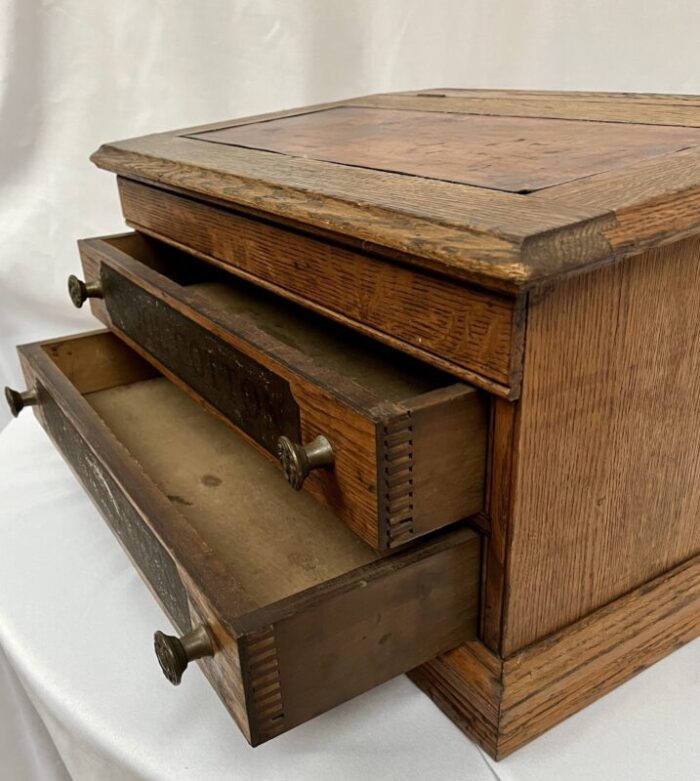 early 1900s clarks oak spool cabinet 6283