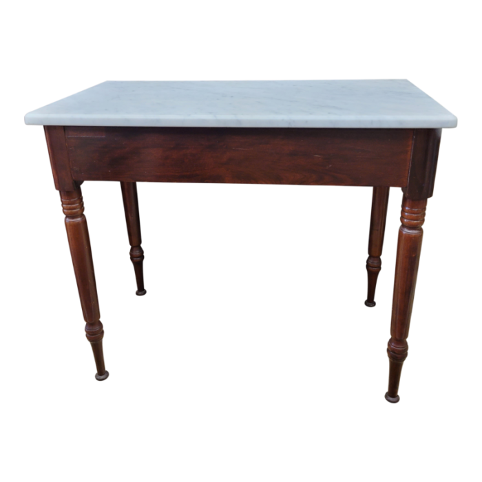 early 19th century early american marble top hall console table 0428