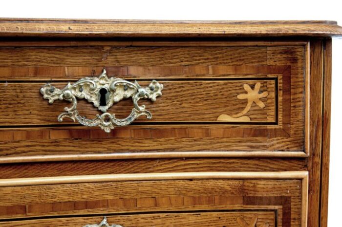 early 19th century swedish oak inlaid chest of drawers 7