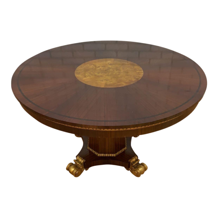 early 20th century antique french empire style round pedestal table 6699