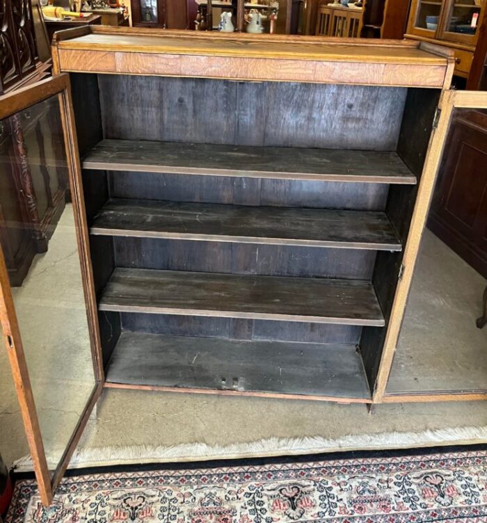 early 20th century antique oak bookcase 0021