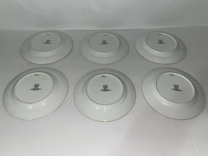 early 20th century lenox gold encrusted bailey banks biddle green mrk e81 laurel bread plates set of 11 0700