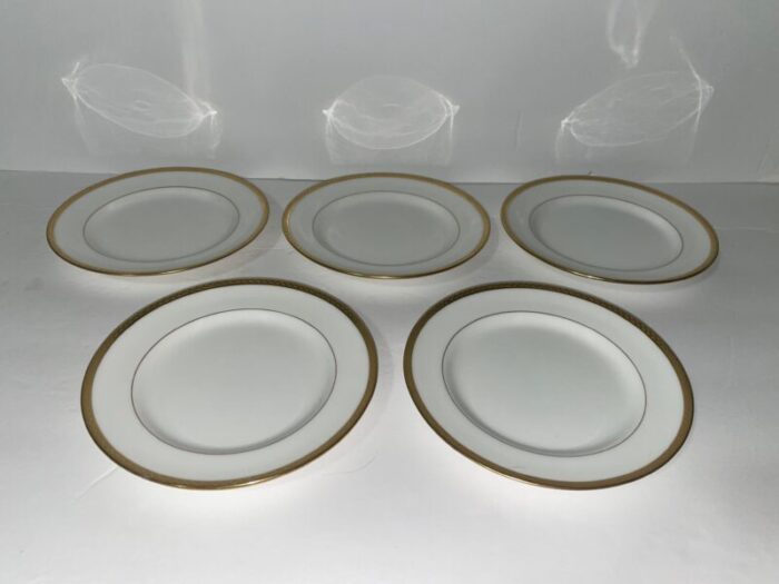 early 20th century lenox gold encrusted bailey banks biddle green mrk e81 laurel bread plates set of 11 1218