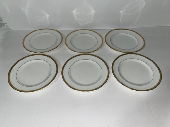 early 20th century lenox gold encrusted bailey banks biddle green mrk e81 laurel bread plates set of 11 4089