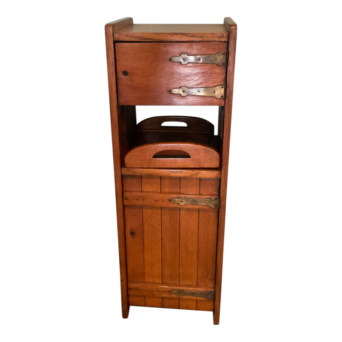 early 20th century mission style arts and crafts liquor cabinet 5131