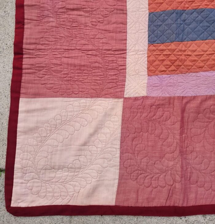 early 20thc wool amish pennsylvania bars quilt 4260