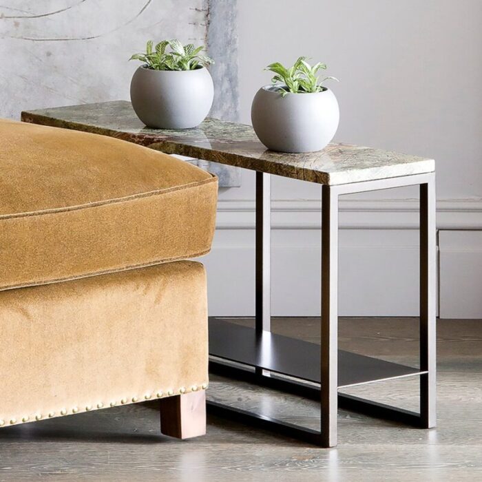 eros side table in marble powder coated steel by casa botelho 4