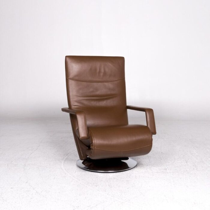 evolo brown leather armchair with relax function from fsm 1