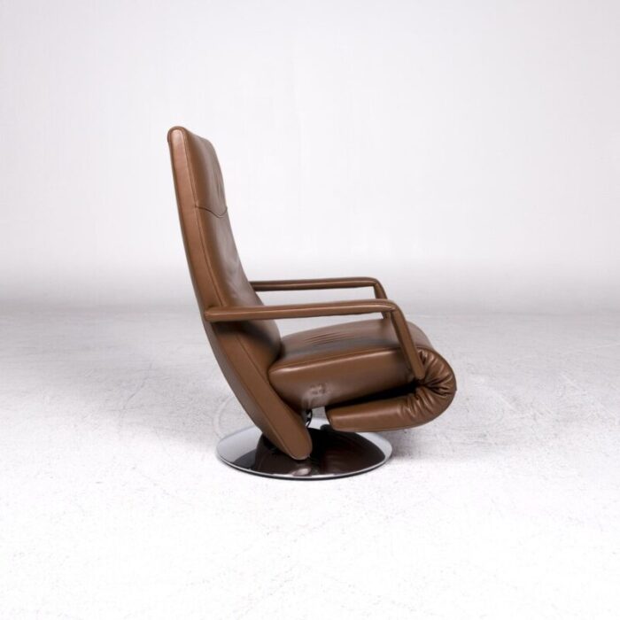 evolo brown leather armchair with relax function from fsm 10