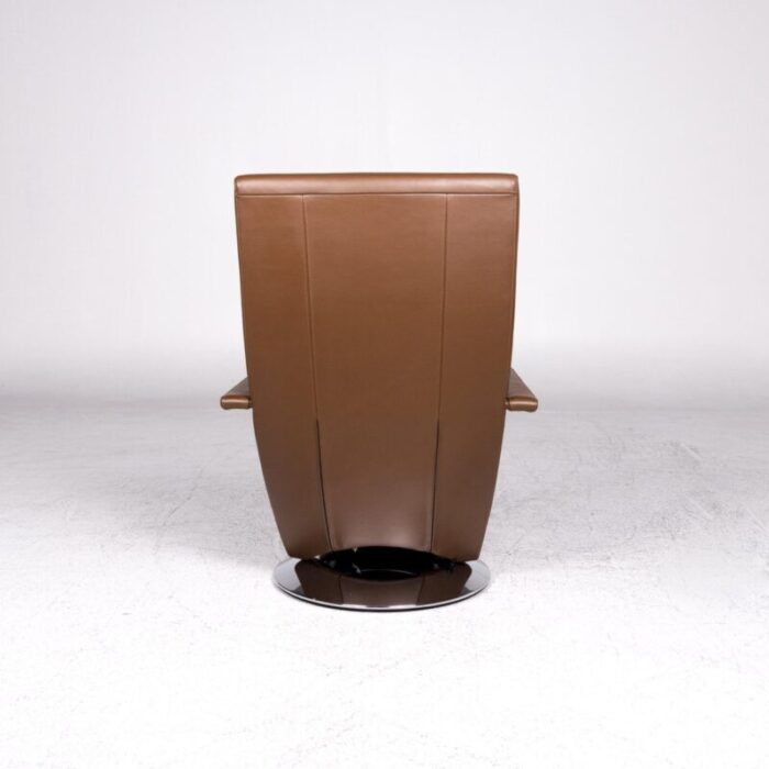 evolo brown leather armchair with relax function from fsm 11