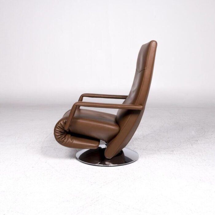 evolo brown leather armchair with relax function from fsm 12