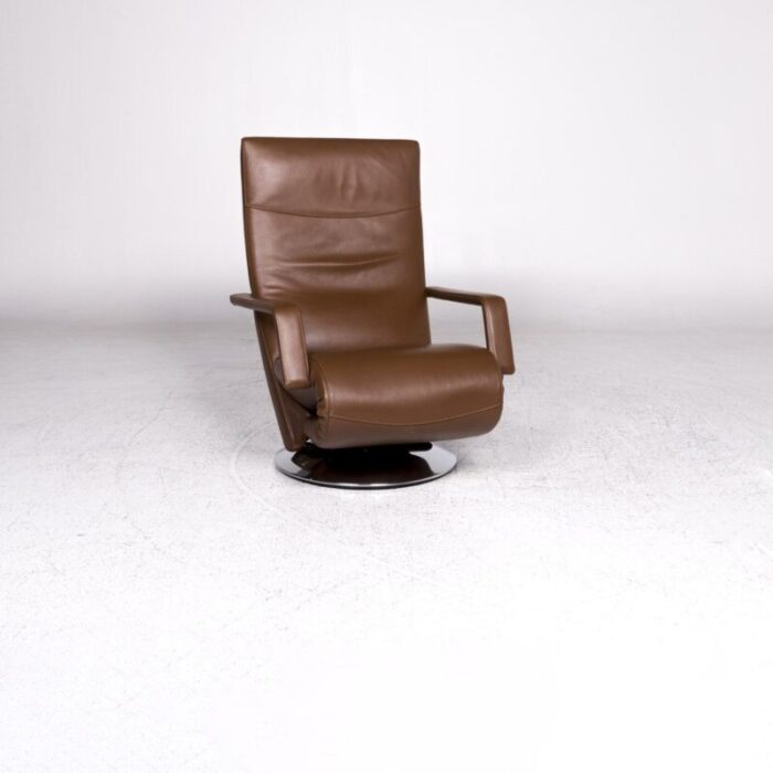 evolo brown leather armchair with relax function from fsm 2