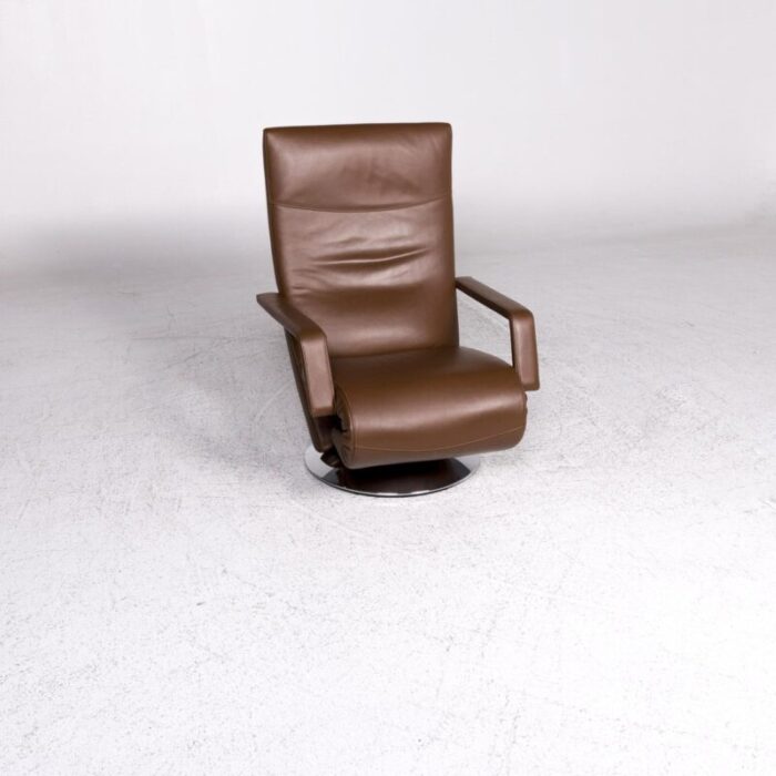 evolo brown leather armchair with relax function from fsm 3