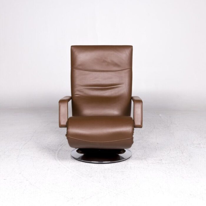 evolo brown leather armchair with relax function from fsm 4