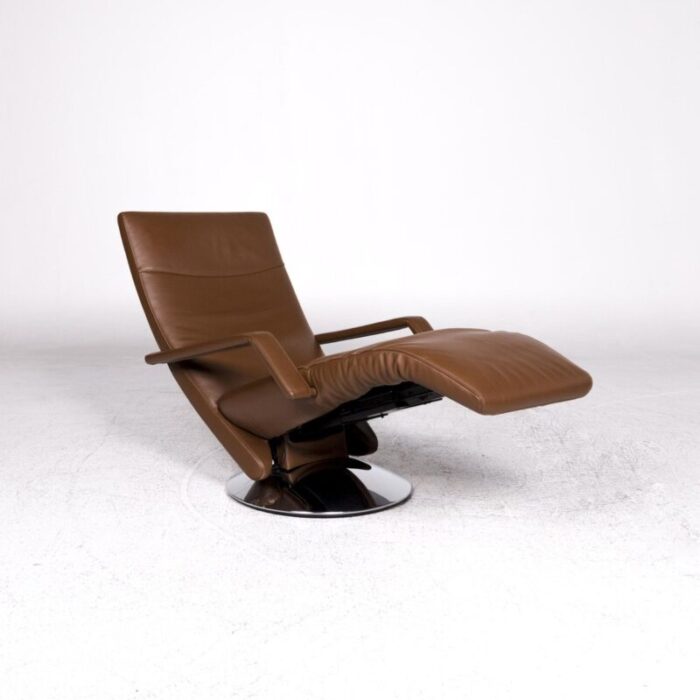 evolo brown leather armchair with relax function from fsm 5