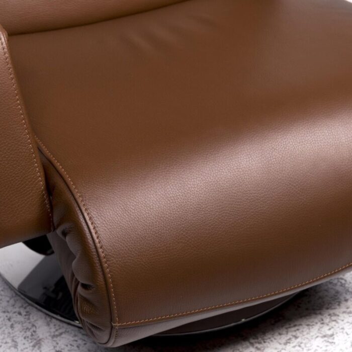 evolo brown leather armchair with relax function from fsm 6