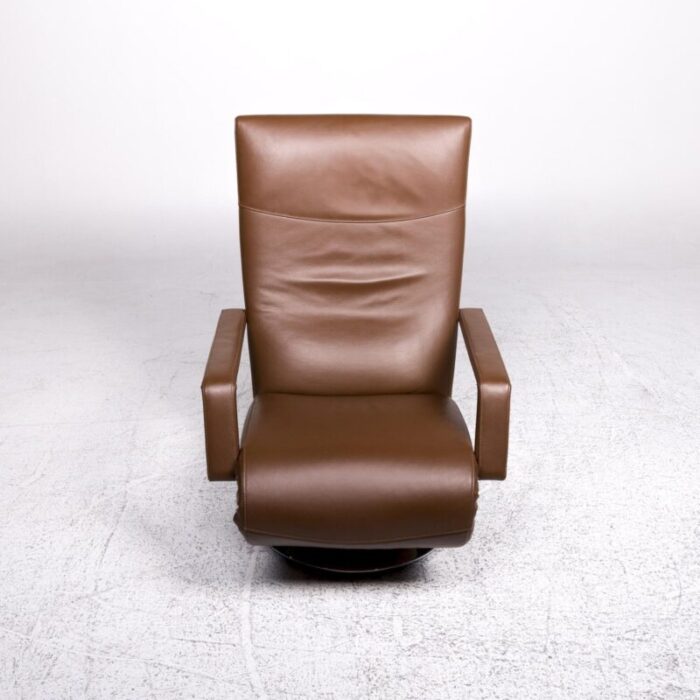 evolo brown leather armchair with relax function from fsm 9