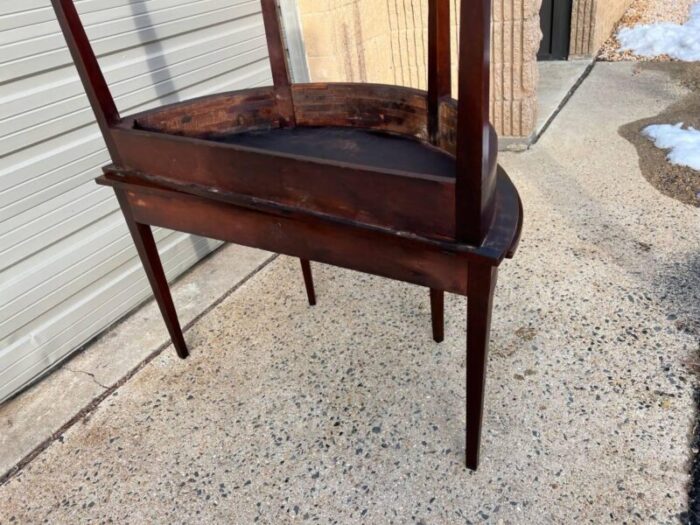 federal satinwood inlaid mahogany demilune consoler tables circa 1850s 1271