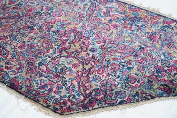 fine antique odd shape persian kerman rug 20 x 70 0346