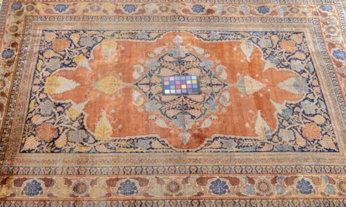 fine antique persian silk heriz rug 39 x 53 0648