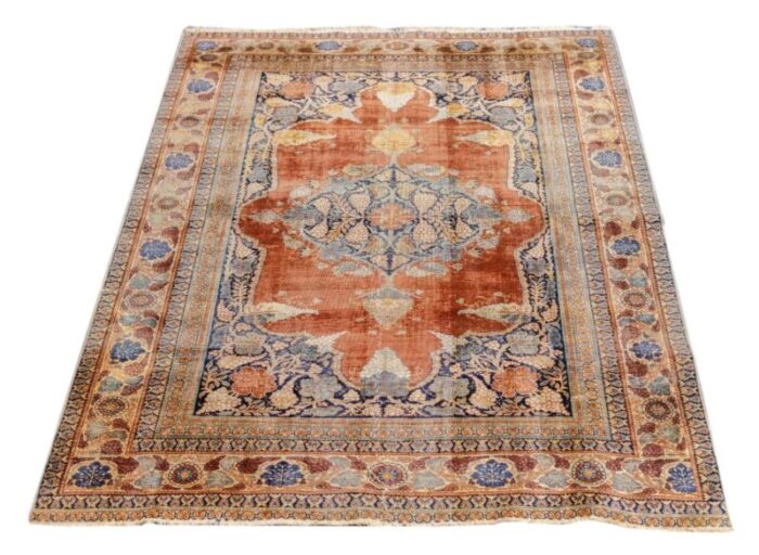 fine antique persian silk heriz rug 39 x 53 0748