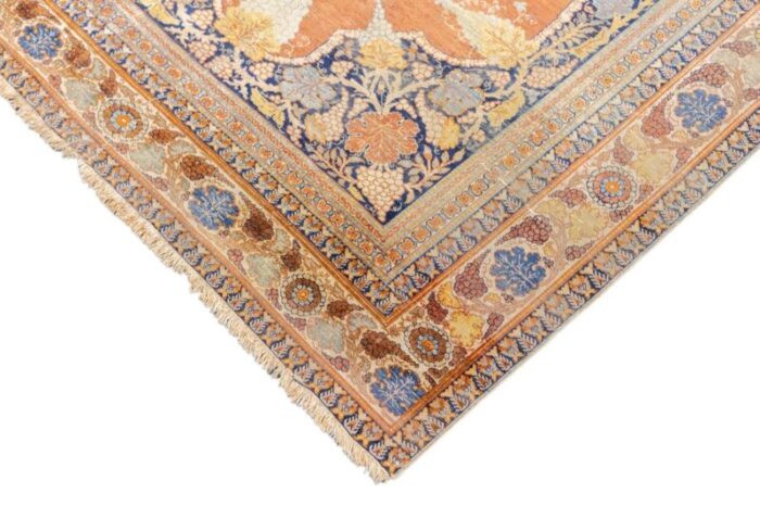 fine antique persian silk heriz rug 39 x 53 3773