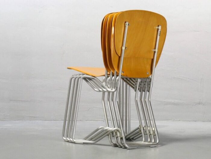 folding chairs by armin wirth for hans zollinger sohre 1950s set of 6 2