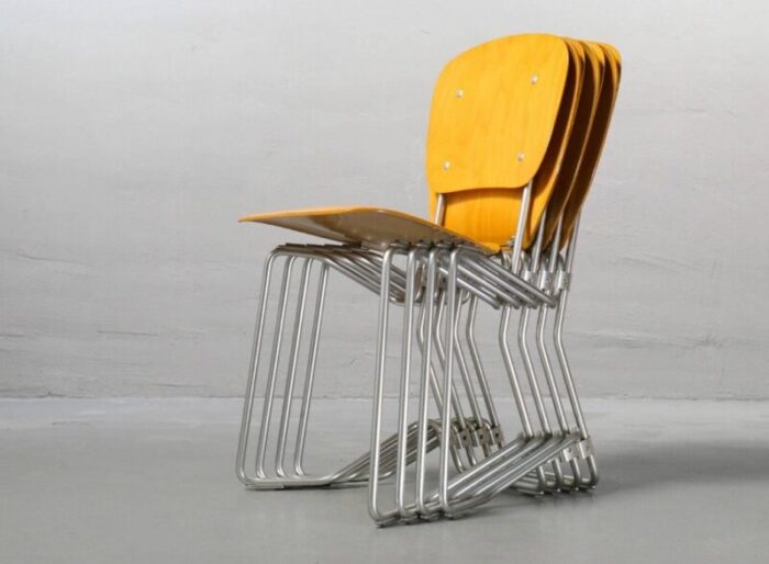 folding chairs by armin wirth for hans zollinger sohre 1950s set of 6 6