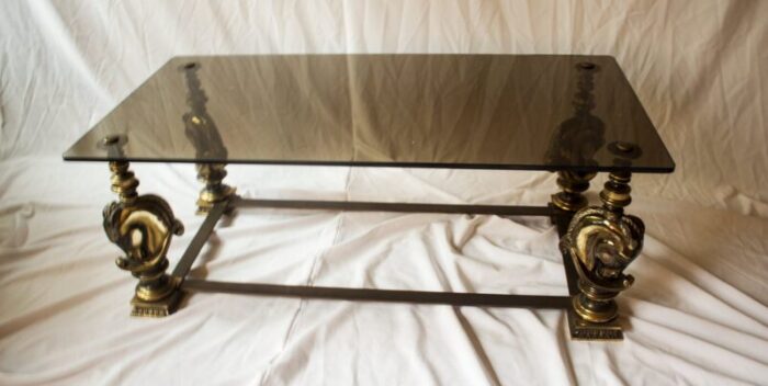 french brass coffee table from maison charles 1970s 6