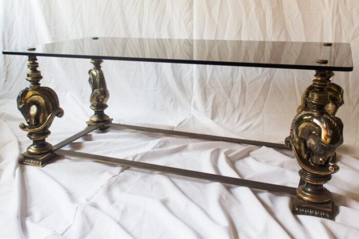 french brass coffee table from maison charles 1970s 7