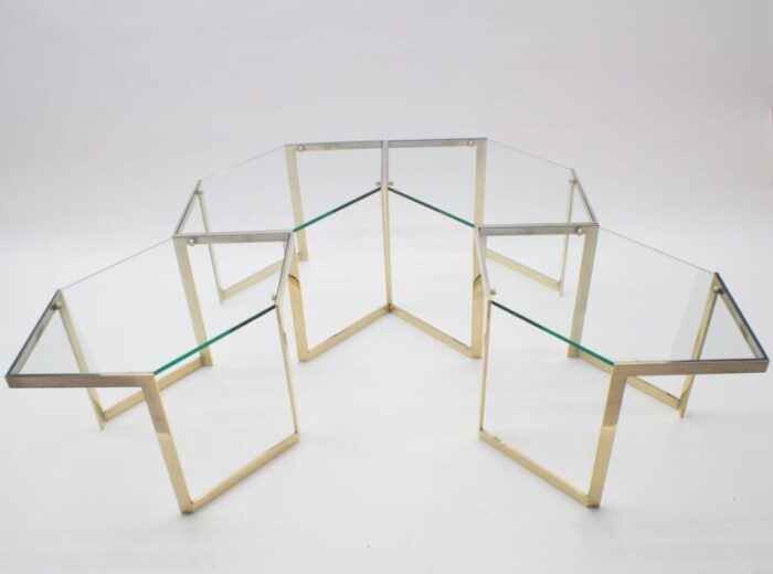 french brass side tables 1960s set of 4 3