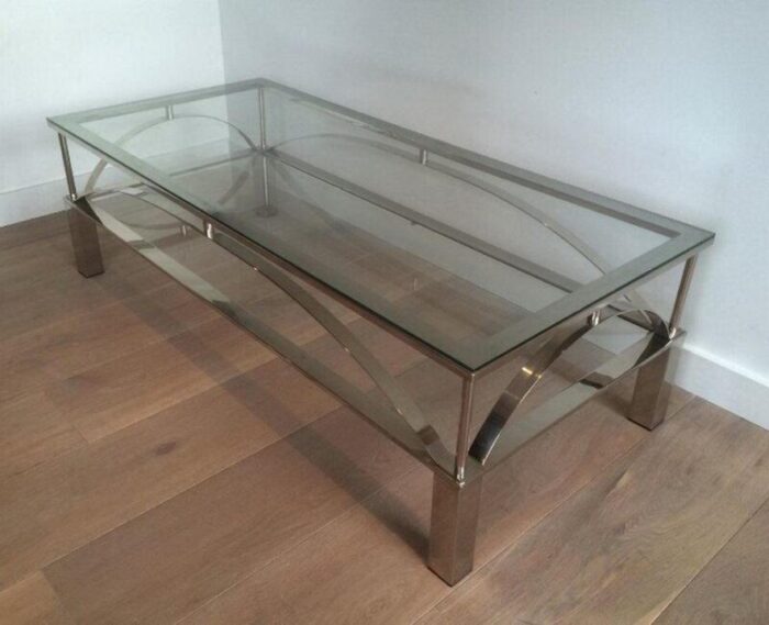 french chrome coffee table 1960s 1