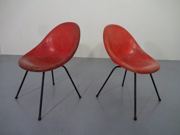 french fiberglass side chairs 1960s set of 2 1