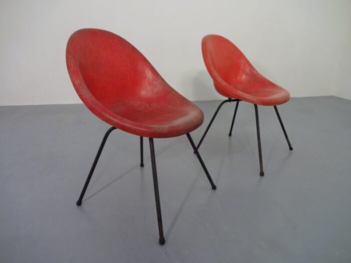 french fiberglass side chairs 1960s set of 2 14