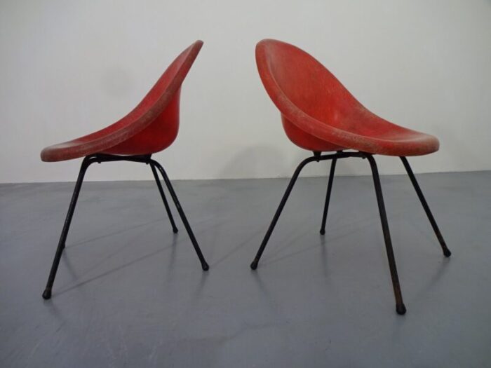 french fiberglass side chairs 1960s set of 2 15