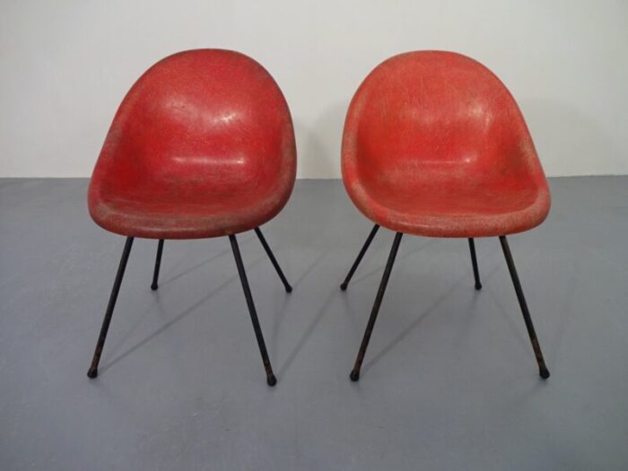 french fiberglass side chairs 1960s set of 2 2