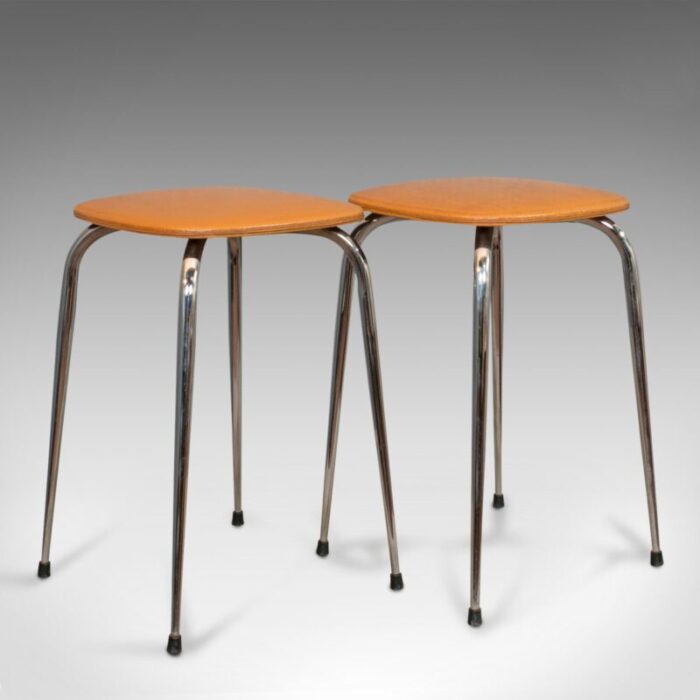 french leatherette lounge stools 1960s set of 2 1