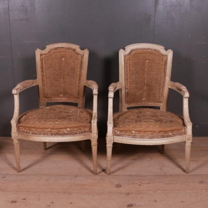 french painted salon chairs 1780s set of 4 6