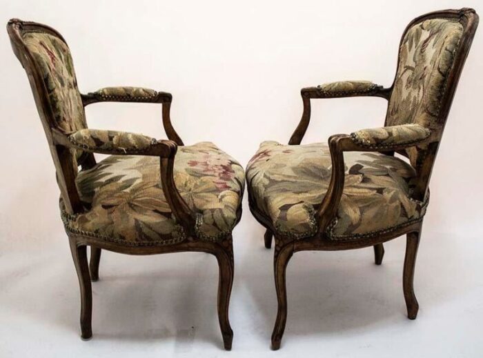 french regency style tapestry arm chairs a pair 2087