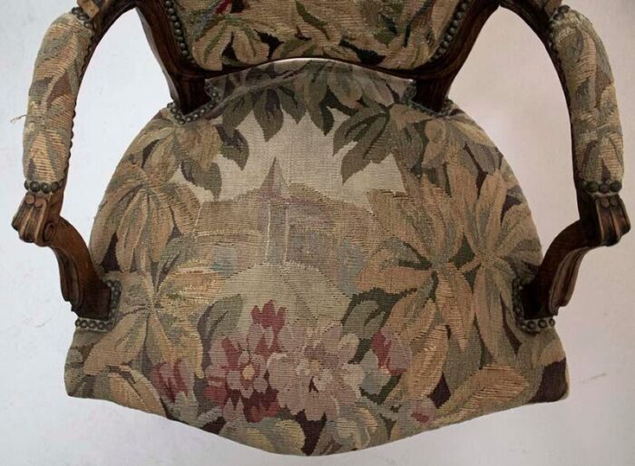 french regency style tapestry arm chairs a pair 2862