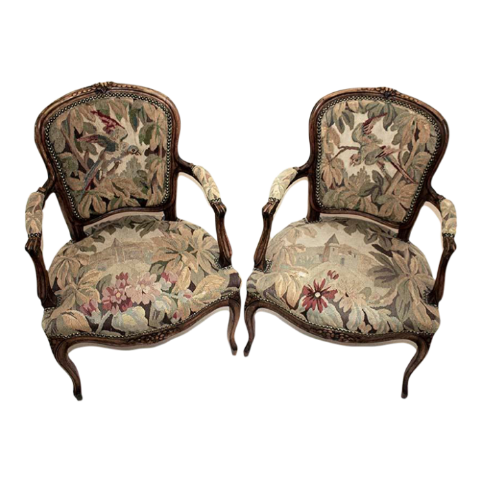 french regency style tapestry arm chairs a pair 8926