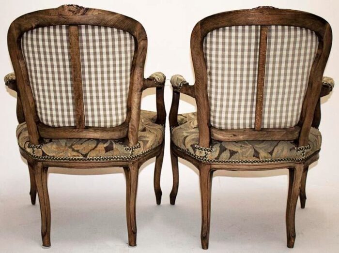 french regency style tapestry arm chairs a pair 9355