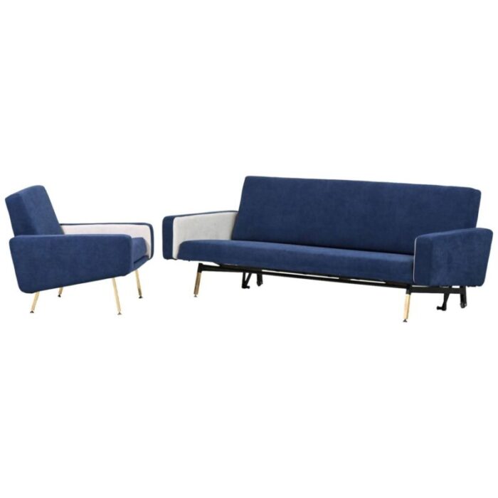 french sofa bed armchairs by pierre guariche for airborne 1960s set of 3 1